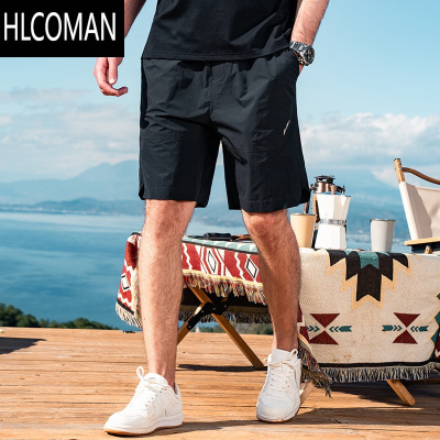HLCOMAN 透气网眼 轻薄速干休闲短裤男士夏季运动直筒宽松五分裤子