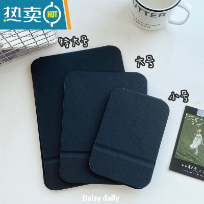 敬平ins简约PU皮质折叠镜学生宿舍高清化妆镜台式桌面梳妆镜便携随便携式用镜 黑色折叠化妆镜小号