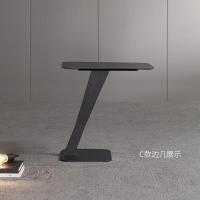 森美人意式简岩板边几北欧轻奢创意角几沙发边桌现代客厅角落移动圆几