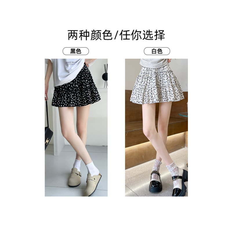 碎花波点a字半身裙女2026夏季新款小个子松紧腰短裙蛋糕蓬蓬裙子