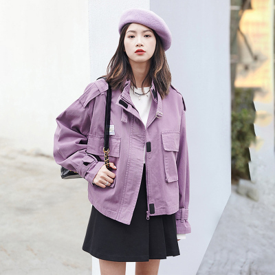 [3件8.5折118.9元,叠加优惠券]唐狮秋新款女外套立领大口袋工装休闲时尚短款上衣宽松设计感