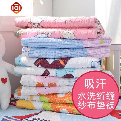 婴儿绗缝纱布垫巾薄床垫床单可水洗机洗吸汗婴儿床棉春夏三维工匠