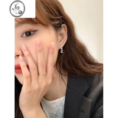 JiMi新款推荐!超闪耀英文字母满钻高级感大气时尚精致耳钉简约耳环女