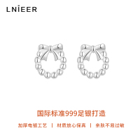 999纯银可爱蝴蝶结耳钉女2025新款养耳洞耳环小巧精致秋冬银耳饰