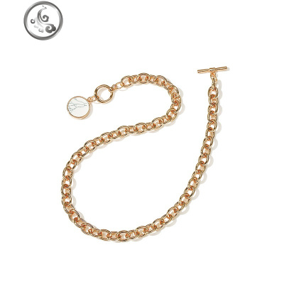 毛衣链女欧美短款百搭锁骨链韩国简约吊坠装饰品工装时装项链配饰 JiMi