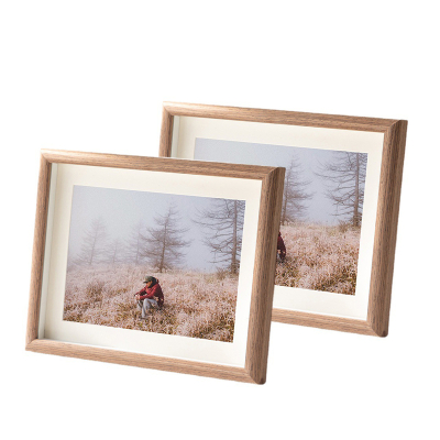 羽凡莱 木质相框原木色8寸 横竖摆台 个