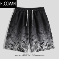 HLCOMANBMOB速干沙滩裤海边度假渐变短裤男士潮牌夏威夷宽松休闲五分中裤