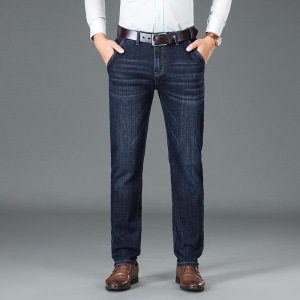 中年男式弹力休闲牛仔裤男商务宽松直筒大码裤春季常规男士长裤子