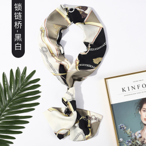 美帮汇细窄长条小丝巾秋冬百搭文艺装饰丝带小领巾围巾女绑包包飘带