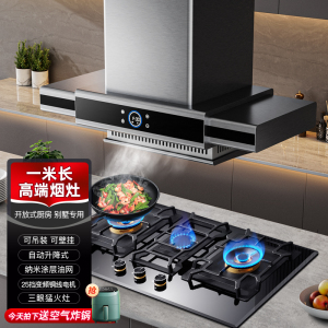 欢呼好太太烟灶套装变频1米中岛式抽油烟机燃气灶三眼灶 别墅开放式厨房岛台吧台家用吊顶烟机液化气灶(壁挂安装)