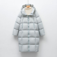 90绒云朵泡芙羽绒女中长款新款连帽简约面包服外套加厚