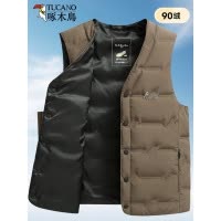 啄木鸟男士羽绒服马甲秋冬新款中年加厚保暖背心加厚羽绒内胆坎肩