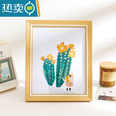 敬平立体相框北欧简约摆台5寸6寸7寸8寸10寸A4寸12寸16寸挂墙照片画框 2520原木色 7寸(可放12.7*17.