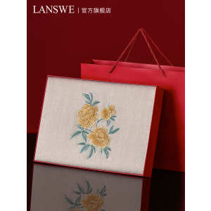 浪莎纯羊毛围巾女冬季高档刺绣百搭保暖送礼送妈妈长辈节日礼盒装