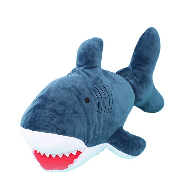 毛绒玩偶鲨鱼趴姿公仔(深色)