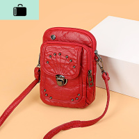 时尚水洗软皮迷你手机包女包包2020新款铆钉多层单肩斜挎小方包潮NEW LAKE女斜挎包