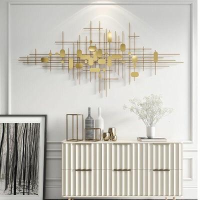 轻奢金属墙面装饰品沙发背景墙饰挂件现代简约客厅卧室软装壁挂饰三维工匠金色180*83CM壁饰