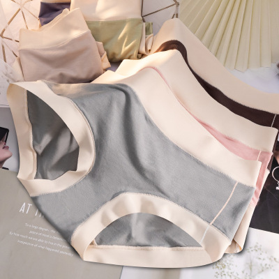 莫代尔内裤裸感高腰女士内裤女大码高弹包臀日系纯棉裆三角裤头