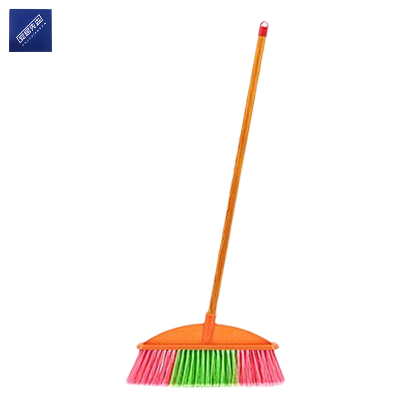 安居先森木柄塑料硬毛笤帚扫帚扫把 斜杆长款