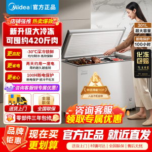 [大容积囤货]美的(Midea)301升 家商两用大冷冻力 多档调温节能省电单温冷柜冰柜BD/BC-301KM(E)