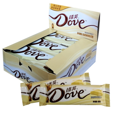 德芙Dove巧克力香浓黑巧克力经典排块43g整盒12条牛奶味白巧味黑巧味可选口味留言说明