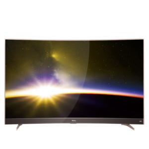 TCL 官方旗舰 55P3(55英寸)吋 4K超窄纤薄金属边框 64位34核人工智能曲面平板电视 黑色