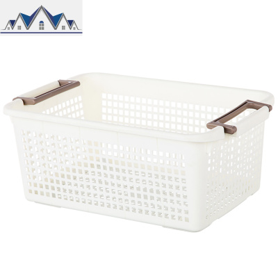 加厚大号可叠加脏衣篮洗衣篮玩具零食筐子厨房蔬菜水果收纳框带轮 三维工匠收纳篮