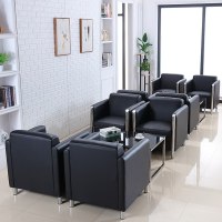 真皮办公沙发商务4S店单人位展厅接待室现代皮质茶几组合三人位