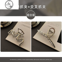 JiMi银色金属抓夹发夹女后脑勺大号鲨鱼夹高级感ins风铁发卡夹子头饰