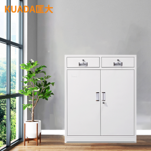 匡大 办公柜文件柜铁皮柜办公文件资料储存柜 加厚矮二斗KDGG-QT36 灰白色