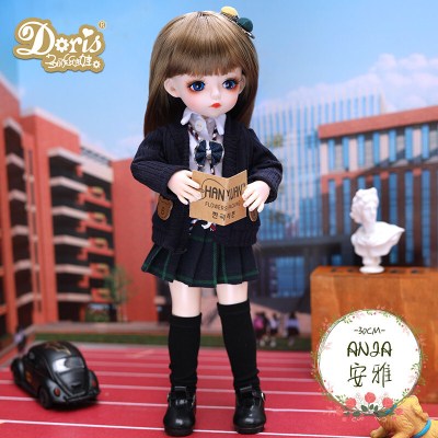 多丽丝卡密儿BJD娃娃SD娃娃1/6体女孩玩具实体关节洋娃娃仿安雅--改妆版改妆版卡密儿娃娃30cm-+送养护礼包