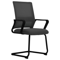 湘渭电脑椅家用办公椅舒适久坐网椅会议室椅职员椅弓形椅工学椅学习椅黑框黑网