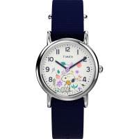 TIMEX/天美时女表mm蓝带白盘圆面轻便舒适腕表