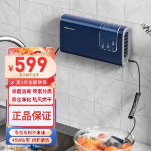 摩飞(Morphyrichards)食材净化器 果蔬清洗机蔬菜水果去农残净化机器 杀菌烘干洗菜消毒神器MR2061轻奢蓝