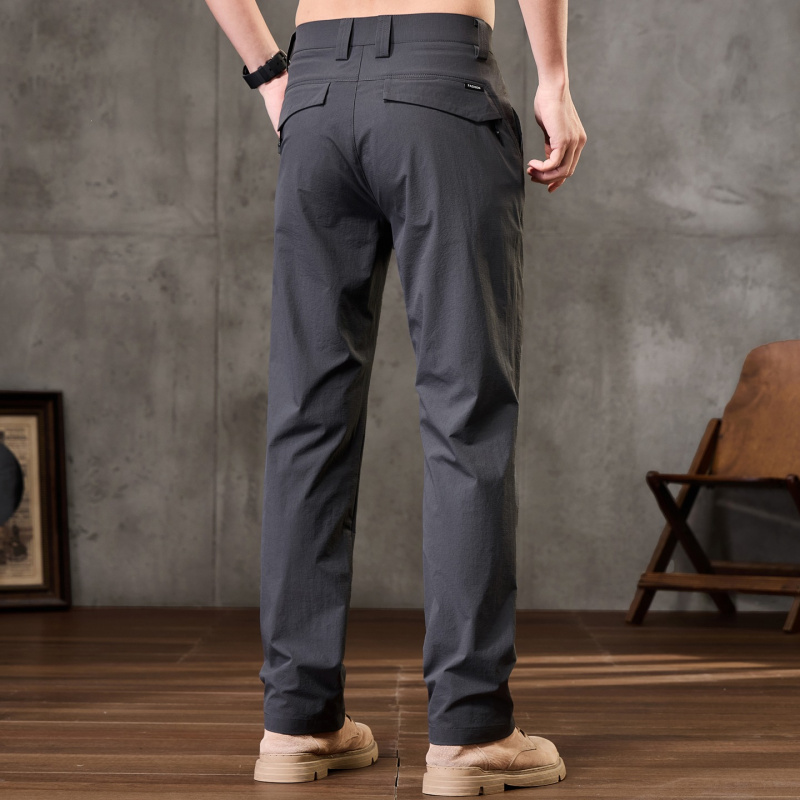 品质夏季透气男士亚麻九分裤宽松直筒休闲裤薄款抽绳腰运动长裤男