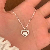 纯银爱心猫眼转运珠项链女款2025新款精致高级感锁骨链女配饰送女朋友老婆情人节七夕生日礼物