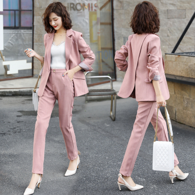 芷臻zhizhen可盐可甜西装套装女新款洋气2021秋季时尚气质职业西服长裤两件套职业女裤套装