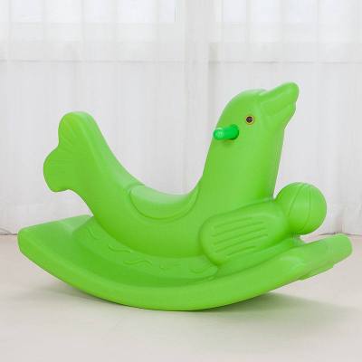 宝宝摇椅马塑料音乐婴儿摇摇马大号加厚儿童玩具周岁小木马车大号绿色海狮1到8岁