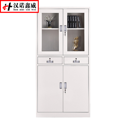 汉诺鑫威钢制办公文件柜铁皮柜矮柜资料密码带锁凭证档案员工储物更衣柜子中二斗文件柜