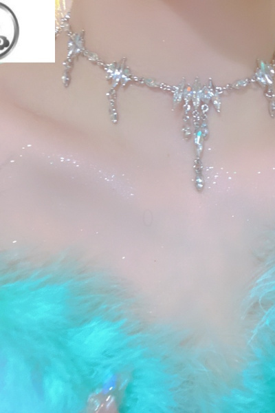 JiMi清水玲子◆超仙气质小众满钻流苏设计感颈链项链宴会礼服配饰品女