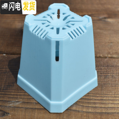 三维工匠加厚小黑方十方7cm10cm彩色塑料多肉花盆加仑盆大号托盘 加厚蓝色七方20个颜色深 中等花盆容器