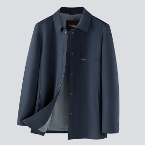 鳄鱼恤CROCODILE 男士外套衬衫式夹克春秋季商务休闲翻领外套