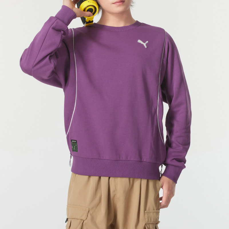 PUMA彪马男子新款休闲运动时尚百搭宽松舒适针织卫衣628488-87 ZP