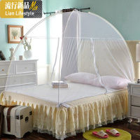 家用1.8m米180x2001.2米1.5m床粉色蒙古包蚊帐学生宿舍0.9m免安装 三维工匠