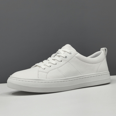 真皮板鞋男款潮流百搭鞋欧洲站男鞋男士小白鞋轻奢小众懒人休闲鞋