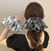 新中式发饰女水墨印花发圈高级感大肠圈扎头发发绳高马尾皮筋头绳送女朋友老婆情人节七夕生日礼物