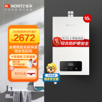 能率(NORITZ) 16升燃气热水器 全屋恒温巡航 多点用水恒温 低水压启动 天然气强排式 16EA2FEX 高端防冻
