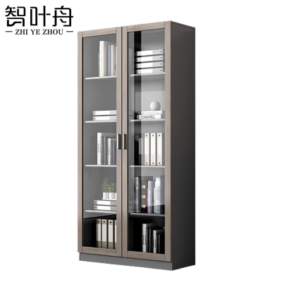 智叶舟办公柜通玻两门80*32*180cm台