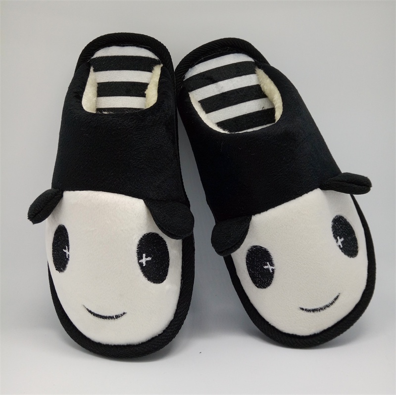 盛世尼曼可爱熊猫情侣冬季厚底防滑毛绒棉拖鞋居家室内保暖棉鞋男女