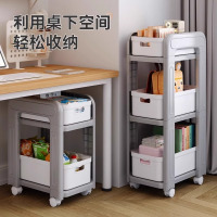 可移动小推车家用桌下书架落地置物架学生宿舍放书包带滑轮收纳架
